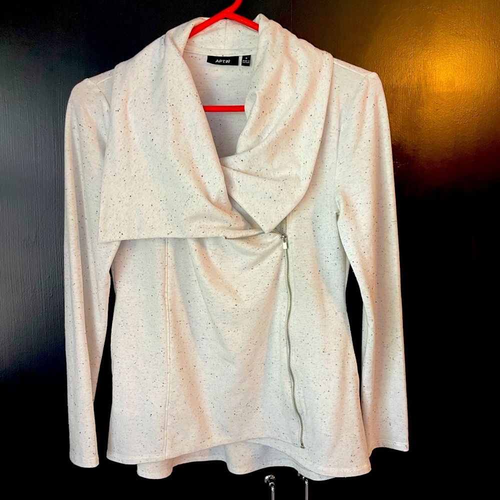 Cream Double Lapel Sweater